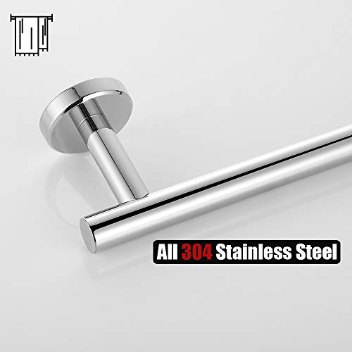 Jqk Chrome Towel Bar, 24 Inch 304 Stainless Steel Thicken 0.8Mm Towel Rack Bathroom, Towel Holder Polished Finished Wall Mount, Total Length 27 Inch, Tb110L24-Ch #TOP5