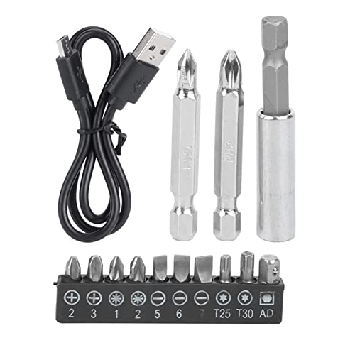 FECAMOS Akku-Bohrschrauber-Set, Akku-Bohrschrauber-Set Lithium-Ionen-Schraubendreher-Bohrer im Uhrzeigersinn/gegen den Uhrzeigersinn gedreht zum Fixieren Loser Schrauben – Bild 7