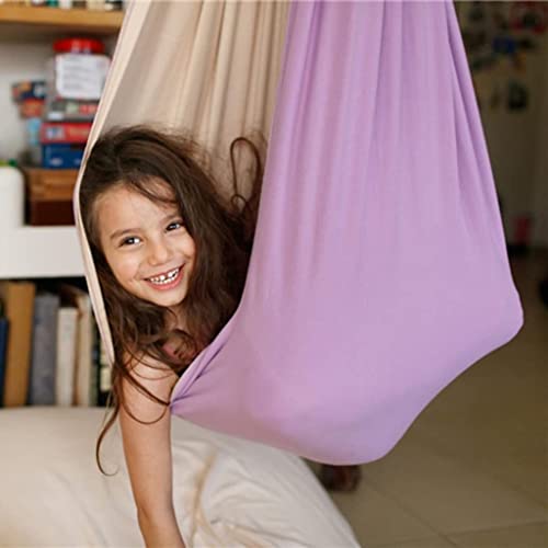 Daperci Sensory Swing For Adults Double Layer Indoor Therapy Swing Indoor Sensory Swing Set Therapy Compression Swing That An Egg Chair Or Kids Hammock Chair For Adhd Autism (Color : Purple/Black) #TOP5