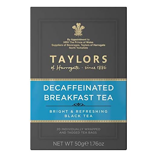 Taylors of Harrogate Decaffeinated Breakfast Tea, 20 Tea Bags (Pack of 6, total 120 Teabags)