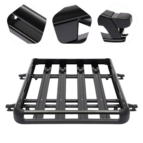 MEELRYD Dachgepäckträger, Universal Dachträger Dach Gepäckträger Wanne bis 10 Kg Für Camping, Grillen, Autoreisen, 131 * 24 * 19 (Schwarz)