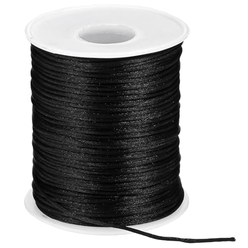 1 Roll 110 Yards Black Cord Nylon Cord Wind Chimes String Black Nylon Twine Windows Roman Rollers Repair Braided Lift Shade Rope Replacement for DIY Crafts Chinese Knotting Gardening Plant