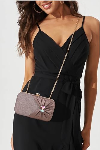 Image of ADISA Studded formal party clutch with gold chain for women and girls (CL107)