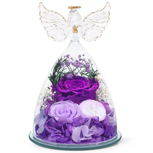 Gifts-for-Women-Mom-Preserved-Rose-Forever-Flower-in-Glass-Angel-Figurine-Fresh-Flowers-for-Delivery-Prime-Mothers-Day-Birthday-Gifts-for-Grandma-Wife-Sister-Daughter-Purple-Roses Gifts for Women Mom Preserved Rose Forever Flower in Glass Angel Figurine Fresh Flowers for Delivery Prime Mothers Day Birthday Gifts for Grandma Wife Sister Daughter Purple Roses