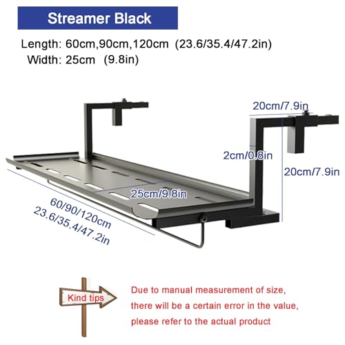 ZXCASDF Balcony Hanging Table,Balcony Bar Table for Railings,Outdoor Side Tables，Deck Railing Table，Wooden Bar Serving Table for Porch ，Patio All Weather Adjustable Table(A,L90*W25cm/L35.4*W9.8in) - Thumbnail 2