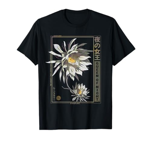 Anime Moon Flower in japanischer Vaporwave Anime Floral Kleidung T-Shirt