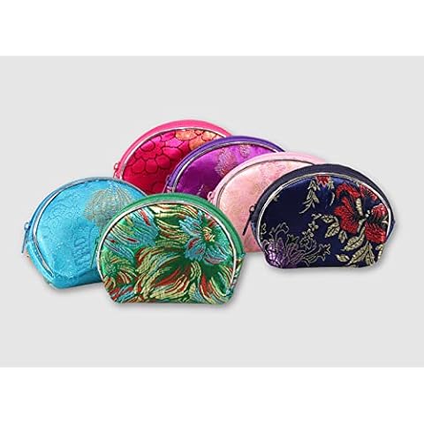 12 Pcs Chinese Style Silk Brocade Jewelry Pouch Bag Small Satin Coin Purse Gift Bag for Jewelry Necklaces Rings Bracelets Earrings Cover