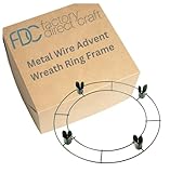 Quality Metal Wire Advent Wreath Ring Frame - Green Wire Round Advent Candle Holder Form Holds Advent or Lenton Taper Candles. (12' diam)