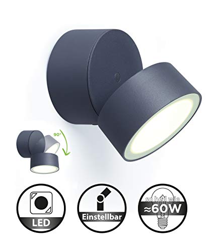 Eco Light Wandleuchte verstellbar, Metall, 11 W, Anthrazit