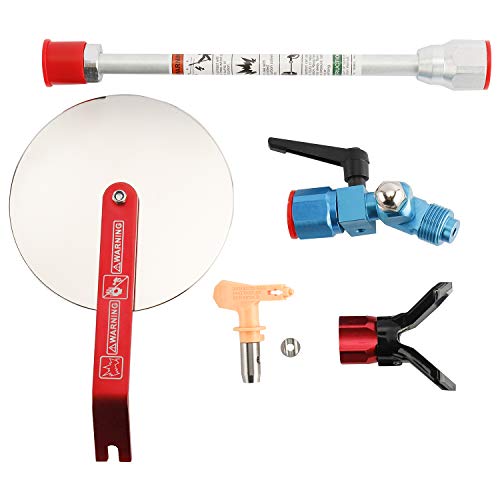 Spray Guide Accessory Tool for Airless Paint Sprayer 7/8 Inch with 10 Inch Extension Pole & 517 Tip