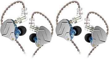 KZ ZSN Pro Dual Drivers 1BA 1DD in Ear Earphones HiFi Power Bass Earbuds Headphones High Clarity Sound Wired Earphones with Detachable Cable for Audiophile Musician (Pack of 2)