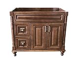 Niturra Maple Walnut Solid Wood Single Bathroom Vanity Base Cabinet 36' W x 21' D x 32' H (Left Drawers)
