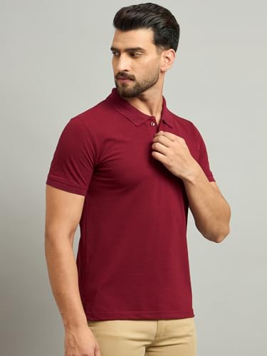 Image of Men's Half Sleeve Solid Cotton Polo T-Shirt | Premium Soft Fabric