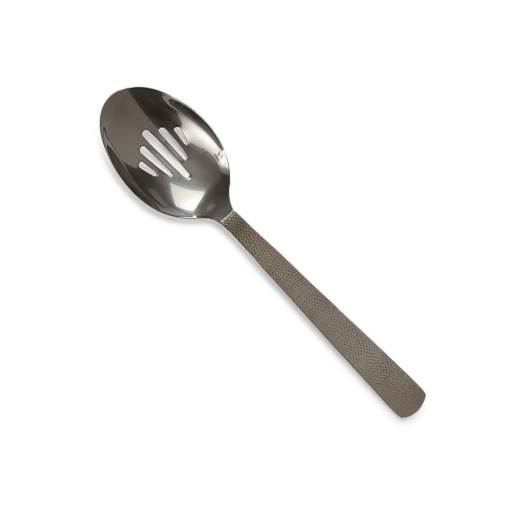 Vintage Black Hammered Slotted Spoon by American Metalcraft – 9.95x2.30x1.30, Stainless Steel, Black, Model BLHSS10