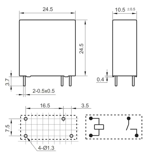 Relé electromecánico G5PA-1 5VDC interruptor de circuito 4 pines 5A 2