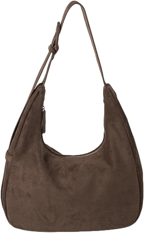 Slouchy Suede Hobo Bags Women Cute Underarm Shoulder Bag Crescent Crossbody Purses Satchels Travel College Tote Handbag 2025