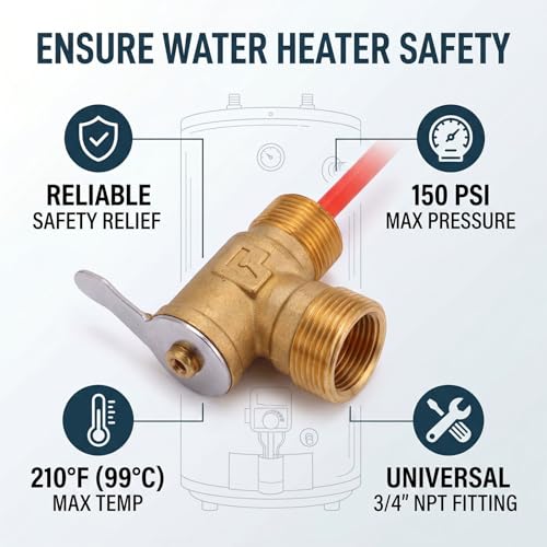Válvula de alivio DN20 de latón con rosca de 3/4 para calentador de agua de 150 PSI 4