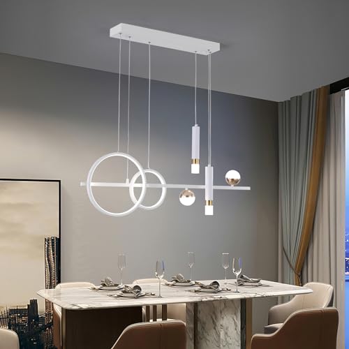 Lampe suspendue LED moderne blanche de 100 cm avec télécommande dimmable