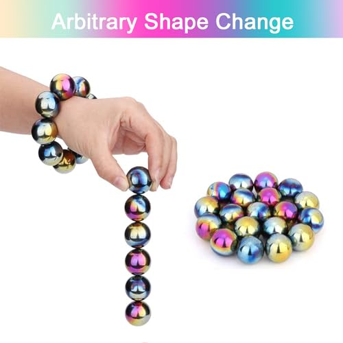 Bbfancy BBFANCY-MS001 27Pcs Magnet Rainbow Ball Fidget Toy, Diy Hematite Stones Toys For Adults, Science Kit For Anxiety Relief, Magnetic Rattle Snake Birthday Gift Filler Stuffer Party Favors thumb #3