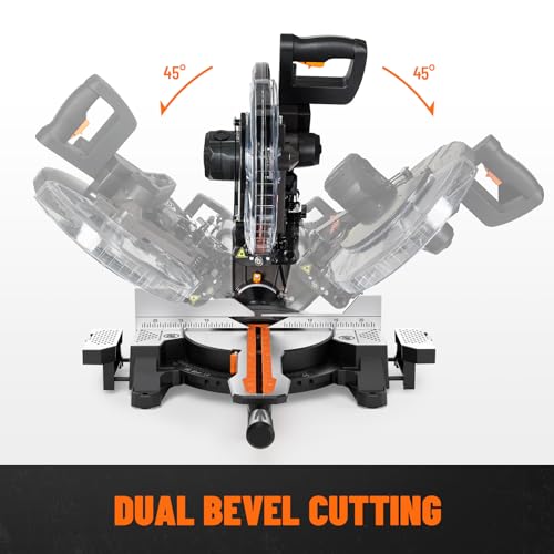 image for DOVAMAN 12-Inch Dual-Bevel Miter Saw, Compound Sliding Miter Saw, Ambi