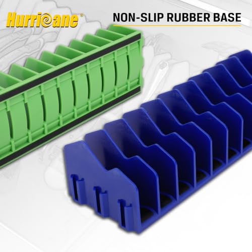 Image of HURRICANE Pliers Organizer Rack with Non-Slip Rubber Base, Extendable Design, Blue and Green, 2 Pack