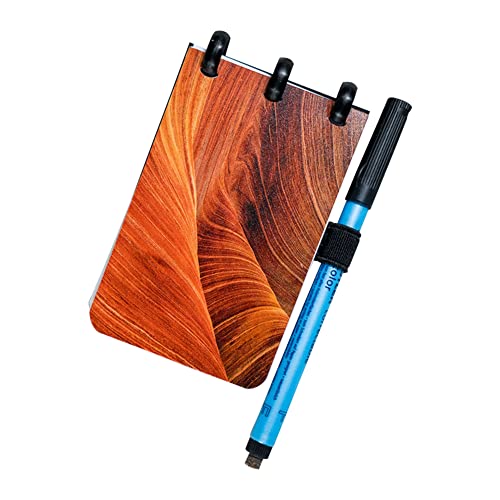 ESQUOIA Pocket-Sized Whiteboard Reusable Notebook - 50 Blank Dry Erase Pages - Dunes with Black Ring Binding