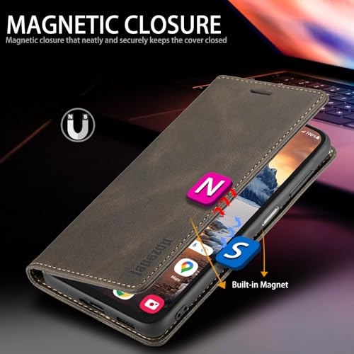 Samsung Galaxy A15 5G Wallet Case with [RFID Blocking] Card Holder Kickstand Magnetic,Leather Flip Case Wallet for Samsung Galaxy A15 5G 6.5 Inch (Coffee) by japezop - Used condition - Image 4