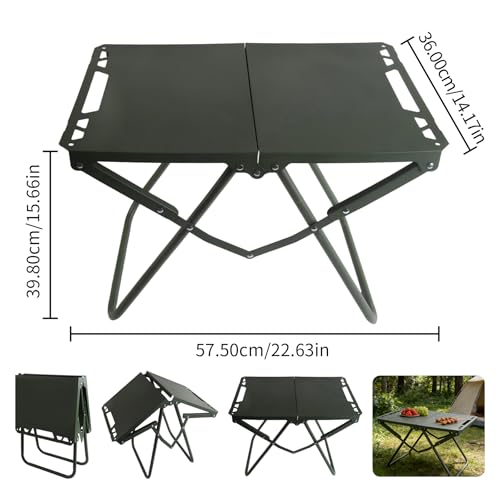 Mesa táctica plegable para exterior Glowki IGT con altura ajustable y paneles modulares IGT, con soporte para luz, portátil para camping, excursiones, picnics y playa miniatura 2