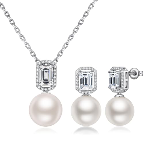 925 Sterling Silver Pearl Jewelry Set for Women