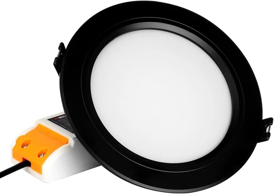 LGIDTECH FUT061-B 9W Black LED Recessed Ceiling Downlight RGB+CCT Color Changing and Temperature Adjustable AC 100-240V,Smartphone APP Control via WL-Box1 Gateway(Excluded)