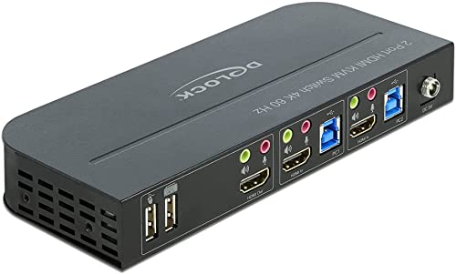 Delock HDMI KVM Switch 4K 60 Hz met USB 3.0 en audio