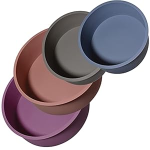 Round Silicone Cake Pans, Set of 4, Non-Stick Mold for Baking (6″x2pcs, 8″x2pcs)