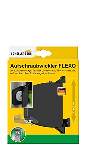 Preisvergleich Produktbild 5er-Set Schellenberg 50149 Aufschraubwickler Flexo aufklappbar, 180° schwenkbar, Gurtbandsystem MINI, Gurtbreite 14-15 mm, Lochabstand 14-15,5 cm (verstellbar), Anthrazit