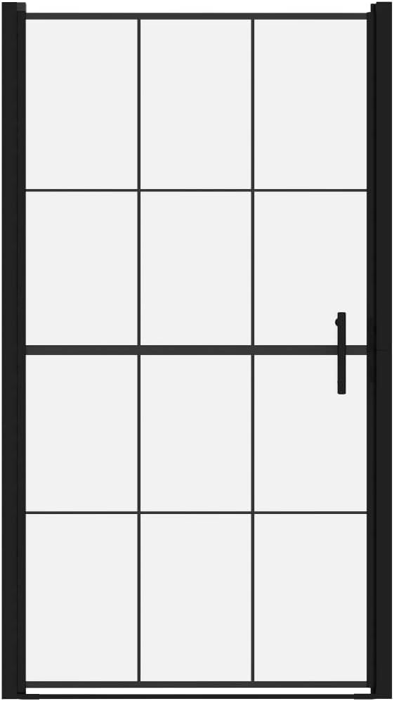 vidaXL Shower Door, Bathroom Shower Enclosure, Shower Screen with Stainless Steel Handle, Bathroom Accessory, Tempered Glass 39.4"x70.1" Black