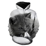 Photo Gallery huanyin maglione oversize con scollo a giro, a maniche lunghe, casual, da uomo, con stampa 3d, motivo gattino grigio Photo Gallery huanyin maglione oversize con scollo a giro, a maniche lunghe, casual, da uomo, con stampa 3d, motivo gattino grigio