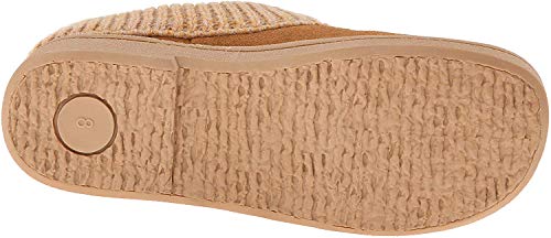 Clarks Clarks Womens Slipper Suede Leather Knitted Collar Clog Slippers - Plush Faux Fur Lining (Cinnamon Premium Suede, 6)