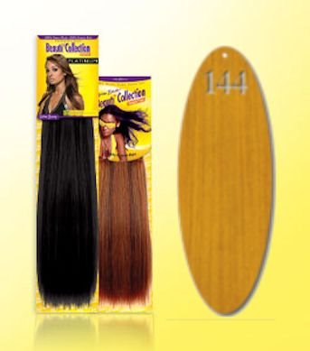 Human Hair Weave -Yaki Weave 10" - #144 Blonde - Size: 10"