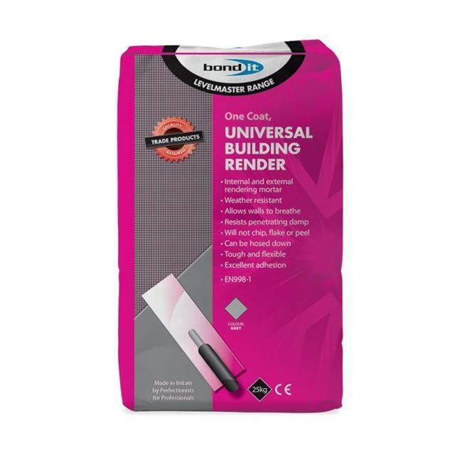 Sponsored Ad – Bond IT Universal Building Render One Coat Pre-Mixed Sand Lime Cement Grey 25kg