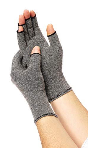 CURAD Arthritis Relief Compression Gloves, Large, Gray, 1 Pair