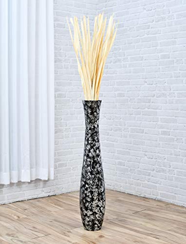 Image of Leewadee Large Floor Vase 34 inches Mango Wood for Pampas Grass, Dried Flowers