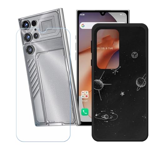 LCEHTOGYE �K�p Oukitel C61 GT +�����K���X�X�N���[���v���e�N�^�[�p�P�[�X�A�K�p Oukitel C61 GT (6,88")�ƌ݊����̂���u���b�N�\�t�gTPU�V���R���Q���P�[�X�ی�J�o�[ LH98