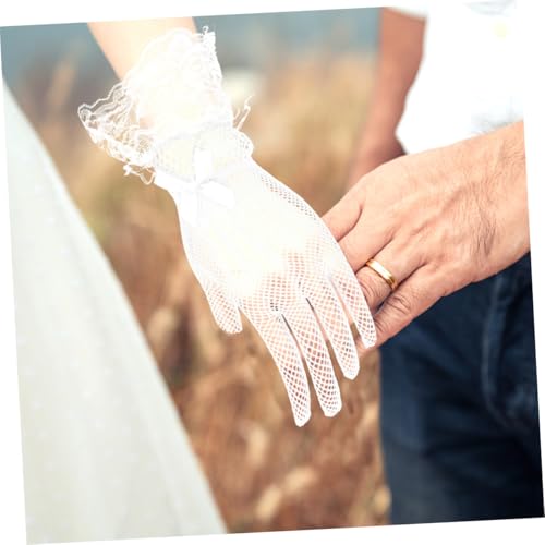 Guantes de encaje elásticos para damas de honor pack de 4 pares cómodos 4
