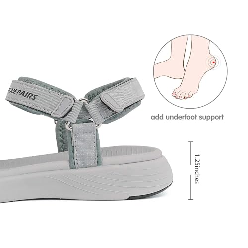 DREAM PAIRS DREAM PAIRS Women's Sport Athletic Sandals Outdoor Hiking Sandals,Size 9,Grey,QDL19001L
