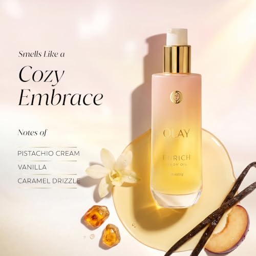 Olay Enrich Boosting Body Oil for Women, with 3-in-1 Oil + Serum Complex with Argan Oil, Rosehip Oil, and Collagen Peptide, Free of Sulfates, Parabens & Phthalates, Vanilla Plum & Amber Scent, 4 fl oz - image 9
