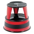 Cramer 100143 Kik-Step Steel Step Stool, 350 lb Cap, 16-Inch Dia. x 14 1/4h, Red