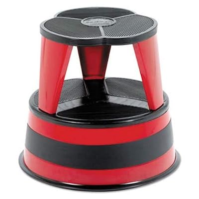 Cramer 100143 Kik-Step Steel Step Stool, 350 lb Cap, 16-Inch Dia. x 14 1/4h, Red