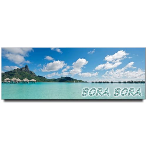 Bora Bora Panoramic Fridge Magnet Mount Otemanu Travel Souvenir French Polynesia