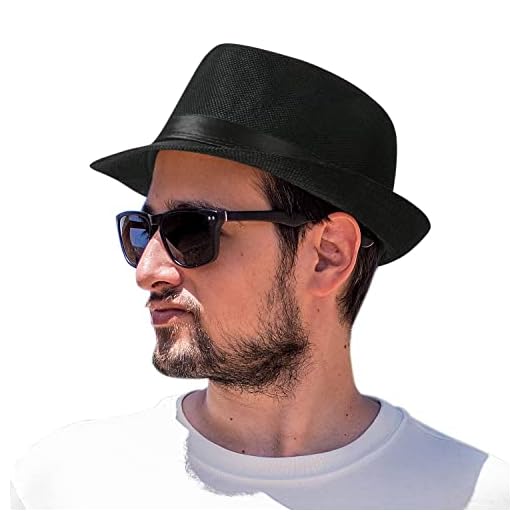 Men Wide Brim Straw Hat,Man Summer Beach Fedora Sun Hat UPF50+, Sun - Protected Straw Hats for Men Black