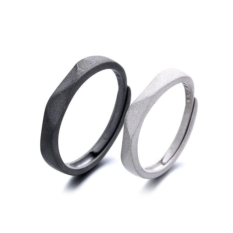 Anneaux de mariage argent 999 haut de gamme - Bague de promesse éternelle pour couple soudé