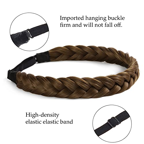 STHEJFB Braid Headband 2 3 Strands combinations Messy Wide Chunky Fluffy Elastic Stretch Hairpiece Braided Headband Women Girl Beauty accessory (Braid pioneer B) by STHEJFB - Image 4